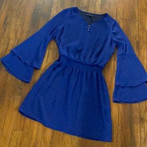 White House Black Market Royal Blue Bell Sleeve Dress